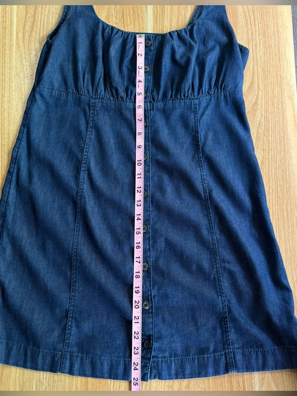 GAP UltraSoft Denim Square-Neck Mini Dress Vacation Outfit Small - Picture 11 of 12